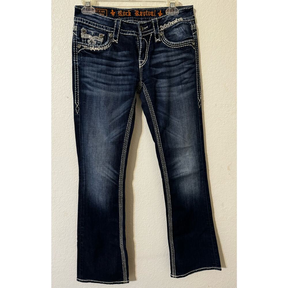 Rock Revival Dark Blue Straight Leg Jeans